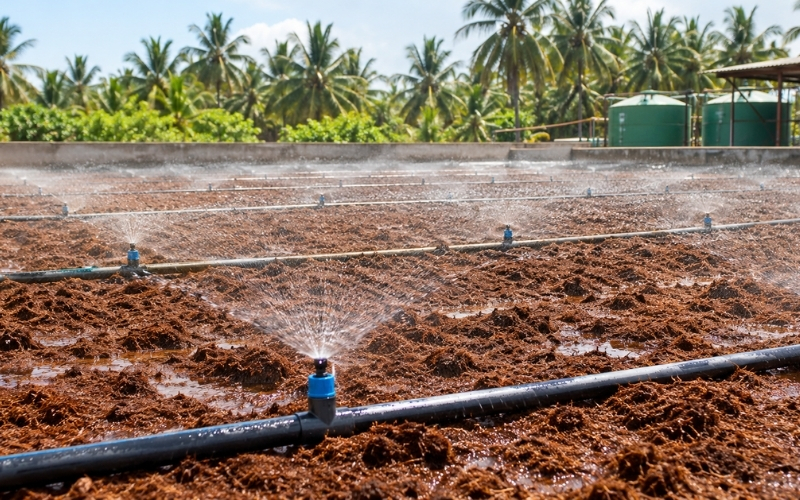 Coir fiber washing and buffering process